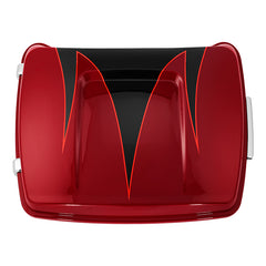 HR3 Starfire Black / Atomic Red 10.7" Chopped Style Touring Trunk Luggage For 14-24 Harley Touring