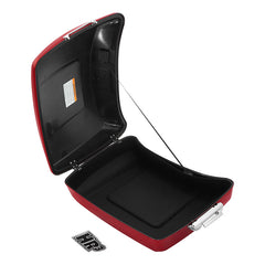 HR3 Starfire Black / Atomic Red 10.7" Chopped Style Touring Trunk Luggage For 14-24 Harley Touring
