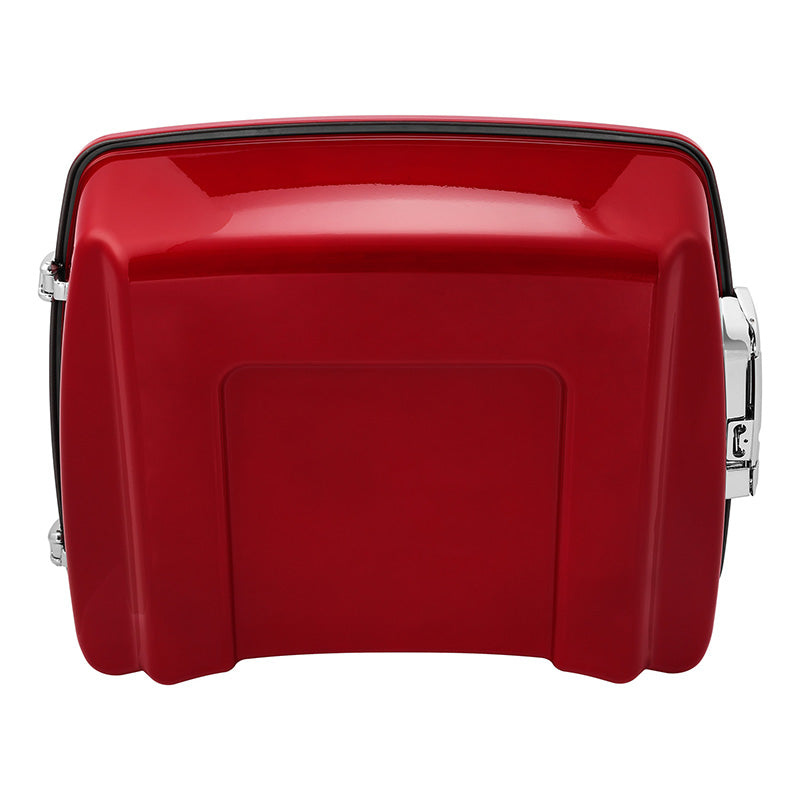 HR3 Starfire Black / Atomic Red 10.7" Chopped Style Touring Trunk Luggage For 14-24 Harley Touring