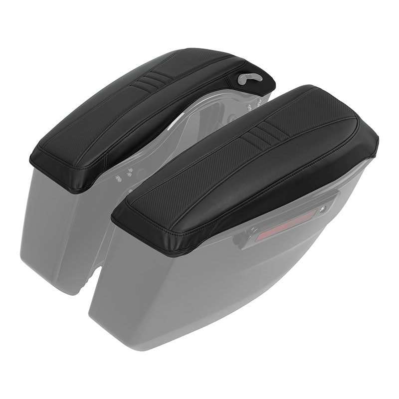 C.C. RIDER Saddlebag Lid Covers Black Carbon Fibers Protect Saddlebags For Harley Touring CVO Street Glide CVO Road Glide 2023-2025