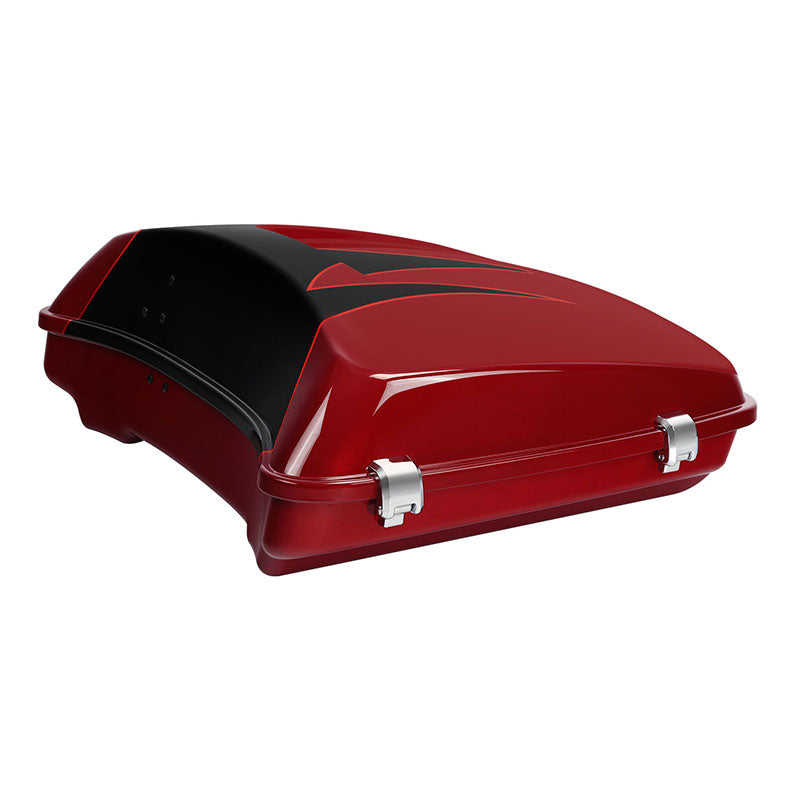 HR3 Starfire Black / Atomic Red 5.5" Razor Style Touring Trunk Luggage For 14-24 Touring