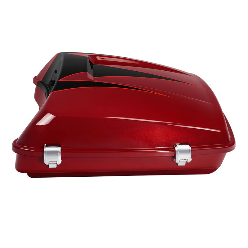 HR3 Starfire Black / Atomic Red 5.5" Razor Style Touring Trunk Luggage For 14-24 Touring