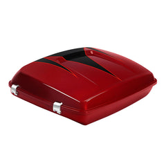 HR3 Starfire Black / Atomic Red 5.5" Razor Style Touring Trunk Luggage For 14-24 Touring