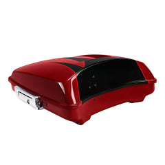 HR3 Starfire Black / Atomic Red 5.5" Razor Style Touring Trunk Luggage For 14-24 Touring