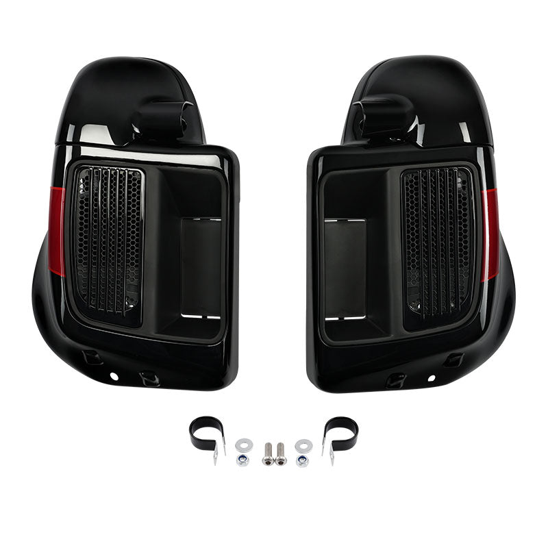 HR3 Starfire Black / Atomic Red Vented Lower Fairing Kit For Harley Touring Models 2014-2023 (Fits water cooled models)