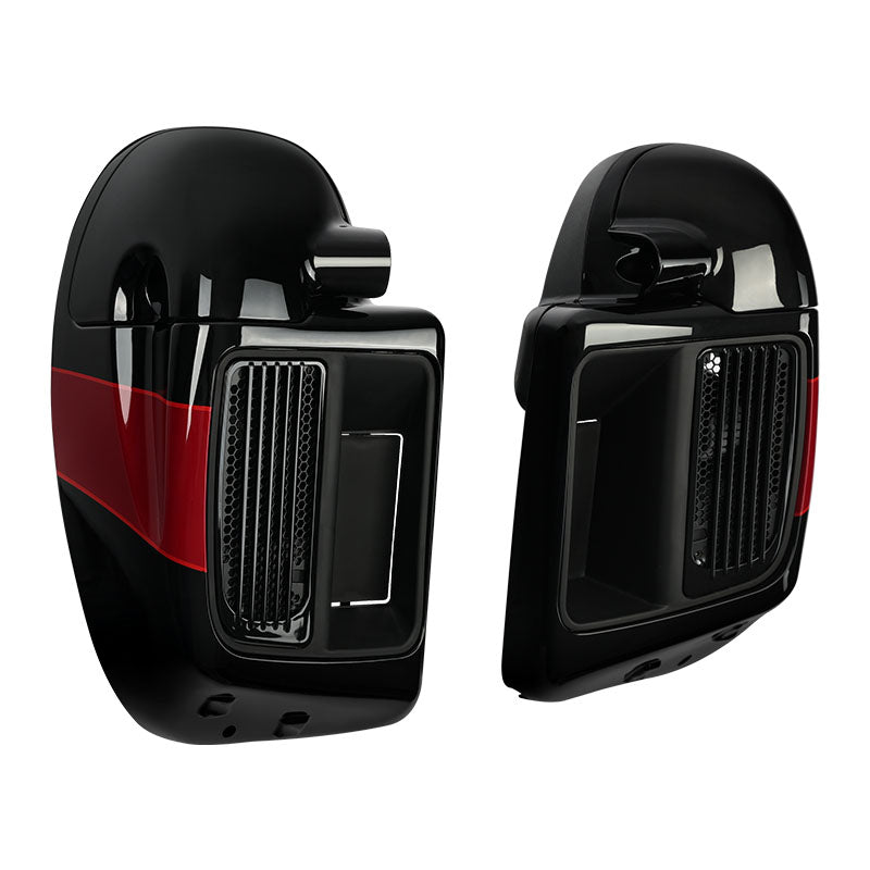 HR3 Starfire Black / Atomic Red Vented Lower Fairing Kit For Harley Touring Models 2014-2023 (Fits water cooled models)