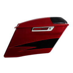HR3 Starfire Black / Atomic Red CVO Stretched Saddlebags with Speaker Lids For 14-23 Harley Touring
