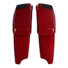 HR3 Starfire Black / Atomic Red CVO Stretched Saddlebags with Speaker Lids For 14-23 Harley Touring