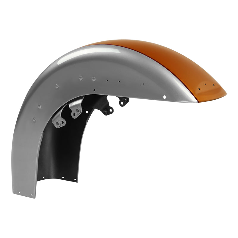 HR3 Amber Whiskey / Brilliant Silver Pearl Motorcycle 18" Front Mudguard Fender(can be installed with lighting) For Harley Touring Electra Glide Ultra Limited Tri Glide 14-23