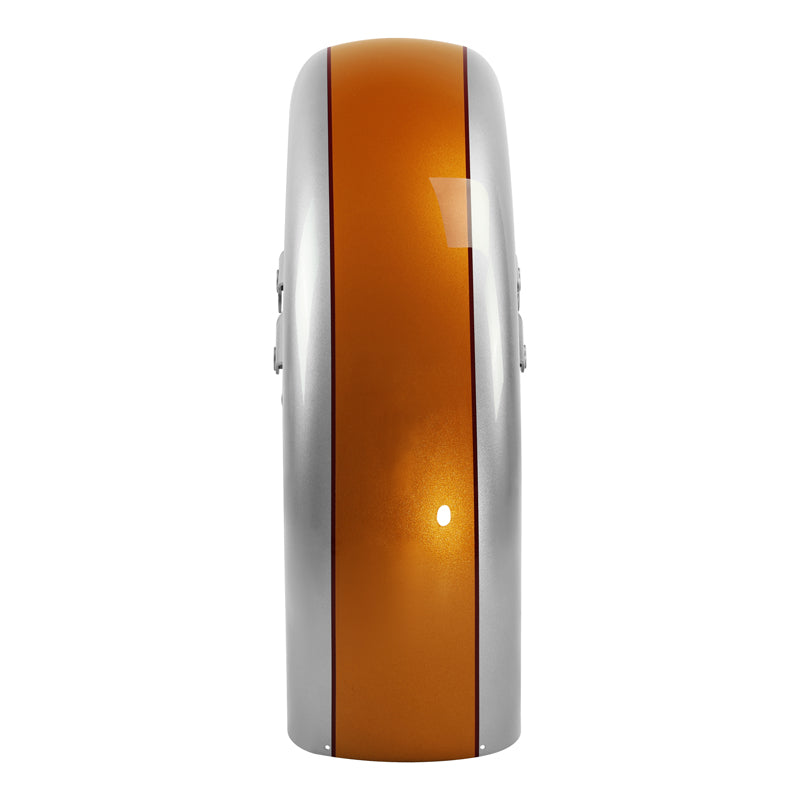HR3 Amber Whiskey / Brilliant Silver Pearl Motorcycle 18" Front Mudguard Fender(can be installed with lighting) For Harley Touring Electra Glide Ultra Limited Tri Glide 14-23