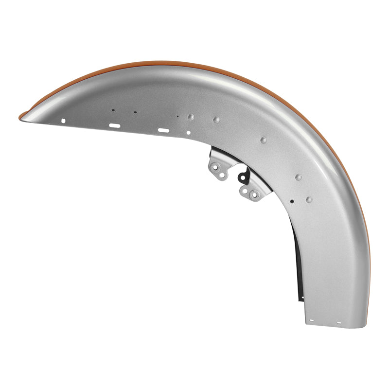 HR3 Amber Whiskey / Brilliant Silver Pearl Motorcycle 18" Front Mudguard Fender(can be installed with lighting) For Harley Touring Electra Glide Ultra Limited Tri Glide 14-23