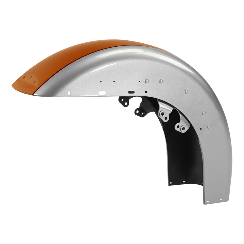 HR3 Amber Whiskey / Brilliant Silver Pearl Motorcycle 18" Front Mudguard Fender(can be installed with lighting) For Harley Touring Electra Glide Ultra Limited Tri Glide 14-23