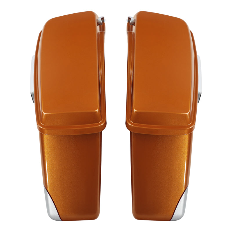 HR3 Amber Whiskey / Brilliant Silver Pearl Hard Saddlebags (Regular) For Harley Touring 14-23