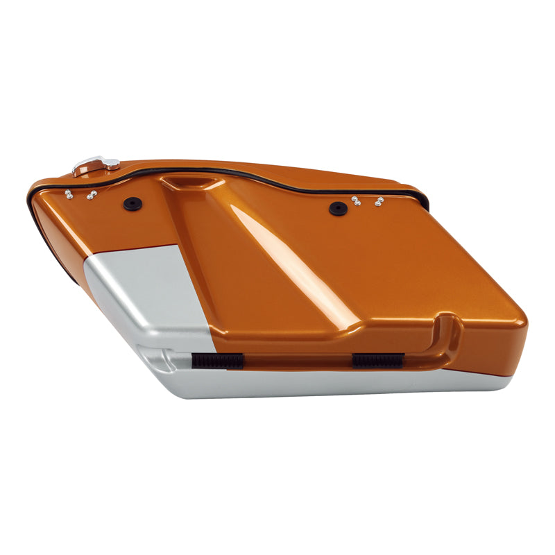 HR3 Amber Whiskey / Brilliant Silver Pearl Hard Saddlebags (Regular) For Harley Touring 14-23