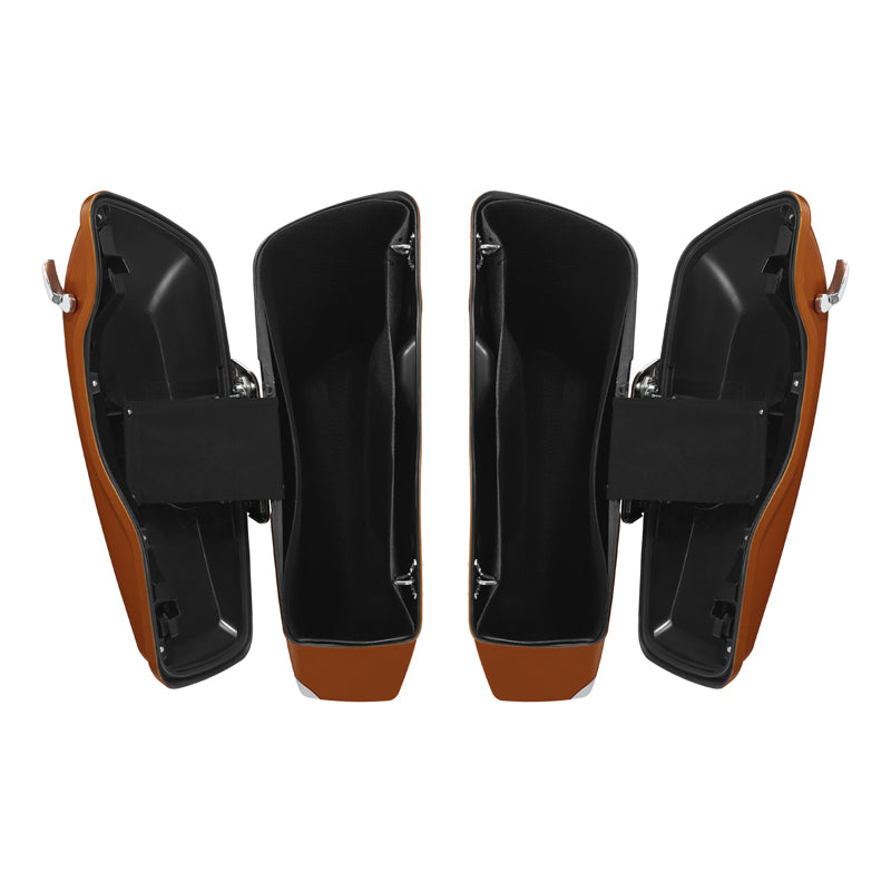 HR3 Amber Whiskey / Brilliant Silver Pearl Hard Saddlebags (Regular) For Harley Touring 14-23
