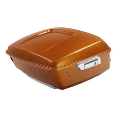 HR3 Amber Whiskey / Brilliant Silver Pearl King Size Touring Trunk Luggage with Speaker Cut Outs For 14-24 Harley Touring