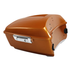 HR3 Amber Whiskey / Brilliant Silver Pearl King Size Touring Trunk Luggage with Speaker Cut Outs For 14-24 Harley Touring
