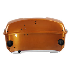 HR3 Amber Whiskey / Brilliant Silver Pearl King Size Touring Trunk Luggage with Speaker Cut Outs For 14-24 Harley Touring