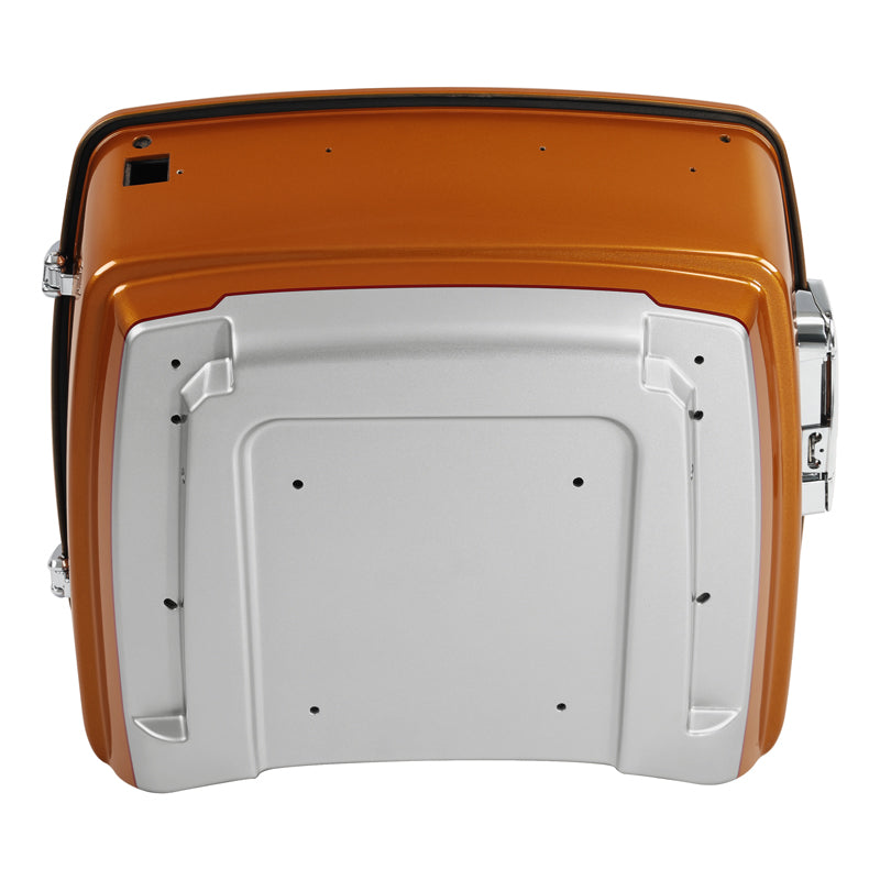 HR3 Amber Whiskey / Brilliant Silver Pearl King Size Touring Trunk Luggage with Speaker Cut Outs For 14-24 Harley Touring