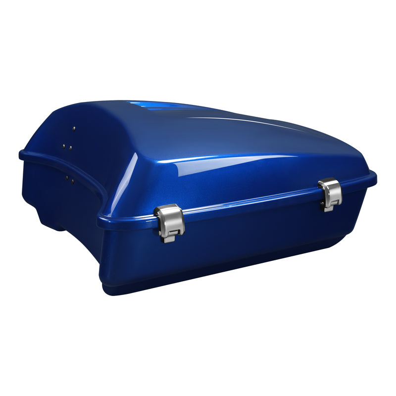 HR3 Superior Blue 10.7" Chopped Style Touring Trunk Luggage For 14-24 Harley Touring