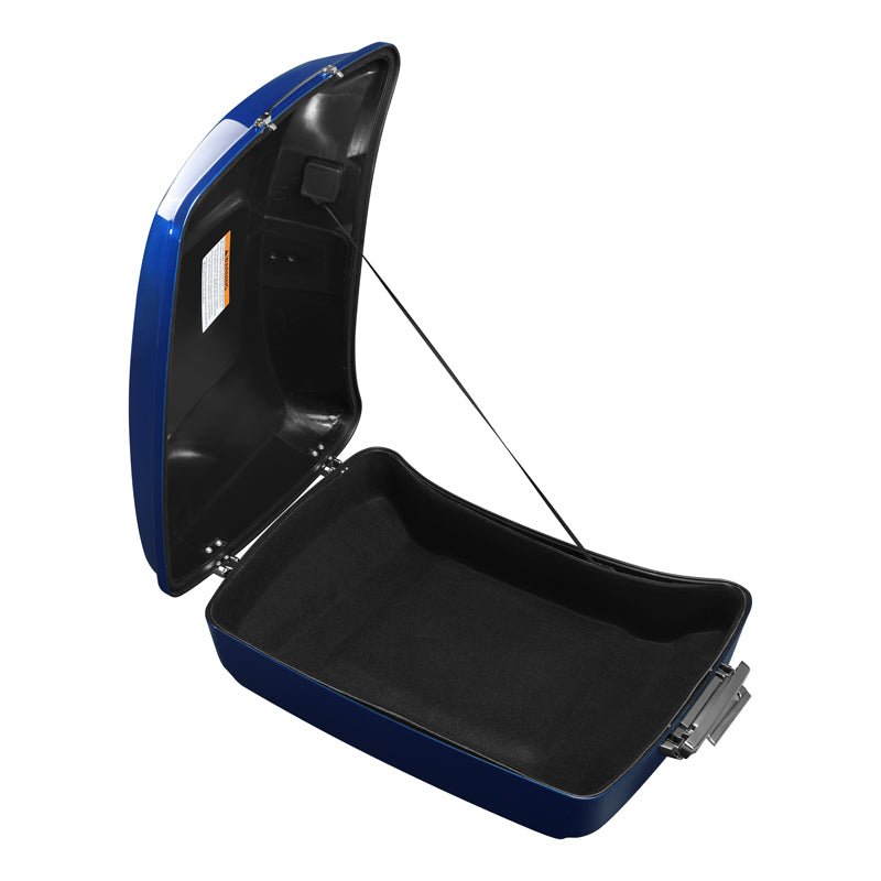 HR3 Superior Blue 10.7" Chopped Style Touring Trunk Luggage For 14-24 Harley Touring