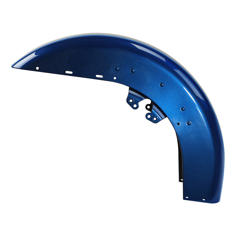 HR3 Superior Blue / Billet Silver Motorcycle 18" Front Mudguard Fender(can be installed with lighting) For Harley Touring Electra Glide Ultra Limited Tri Glide 14-23