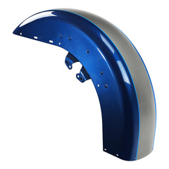 HR3 Superior Blue / Billet Silver Motorcycle 18" Front Mudguard Fender(can be installed with lighting) For Harley Touring Electra Glide Ultra Limited Tri Glide 14-23