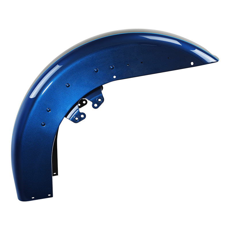 HR3 Superior Blue / Billet Silver Motorcycle 18" Front Mudguard Fender(can be installed with lighting) For Harley Touring Electra Glide Ultra Limited Tri Glide 14-23