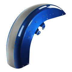 HR3 Superior Blue / Billet Silver Motorcycle 18" Front Mudguard Fender(can be installed with lighting) For Harley Touring Electra Glide Ultra Limited Tri Glide 14-23