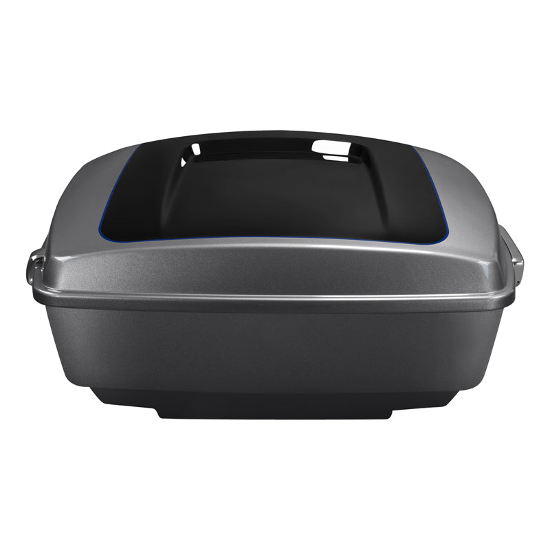 HR3 Gauntlet Gray Metallic / Vivid Black 13.7" King Size Touring Trunk Luggage For 14-24 Harley Touring