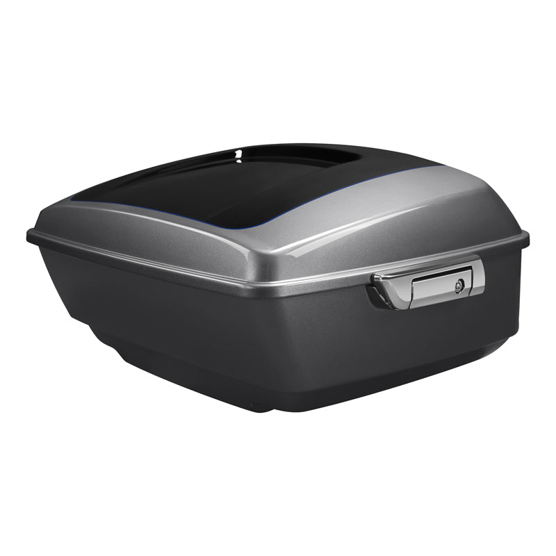 HR3 Gauntlet Gray Metallic / Vivid Black 13.7" King Size Touring Trunk Luggage For 14-24 Harley Touring
