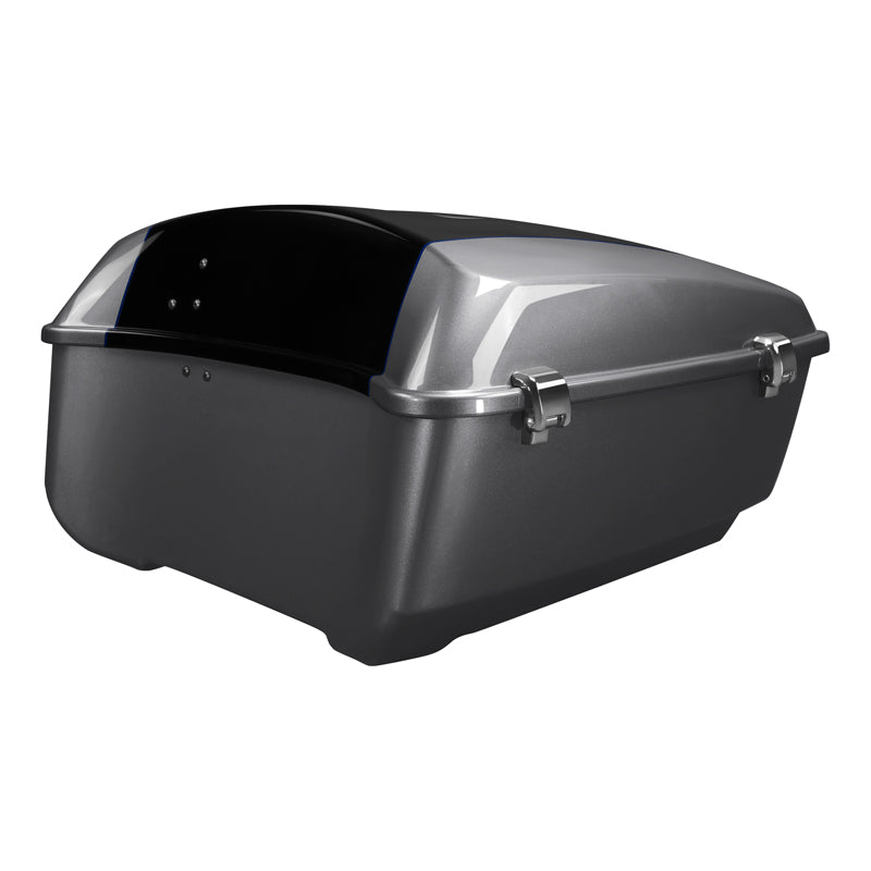 HR3 Gauntlet Gray Metallic / Vivid Black 13.7" King Size Touring Trunk Luggage For 14-24 Harley Touring