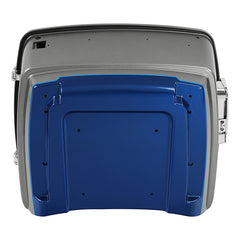 HR3 Superior Blue / Billet Silver King Size Touring Trunk Luggage with Speaker Cut Outs For 14-24 Harley Touring