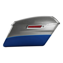 HR3 Superior Blue / Billet Silver Hard Saddlebags (Regular) For Harley Touring 14-23