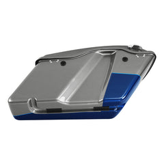 HR3 Superior Blue / Billet Silver Hard Saddlebags (Regular) For Harley Touring 14-23