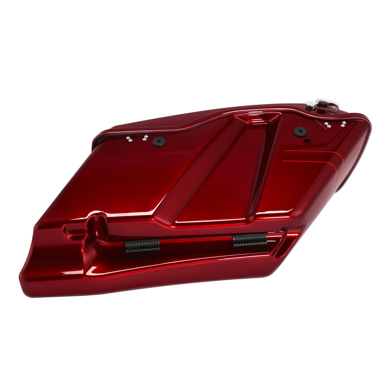 HR3 Velocity Red Sunglo CVO Stretched Saddlebags For 14-23 Harley Touring