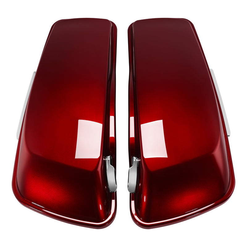 HR3 Velocity Red Sunglo CVO Stretched Saddlebags For 14-23 Harley Touring