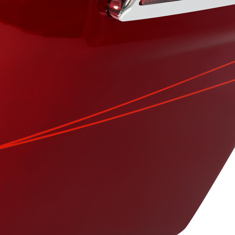HR3 Velocity Red Sunglo CVO Stretched Saddlebags For 14-23 Harley Touring