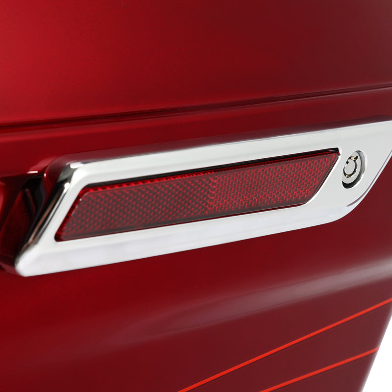 HR3 Velocity Red Sunglo CVO Stretched Saddlebags For 14-23 Harley Touring