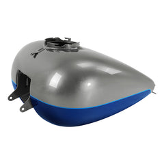 HR3 Superior Blue / Billet Silver Fuel Gas Tank For 2008-2023 Harley Touring Models