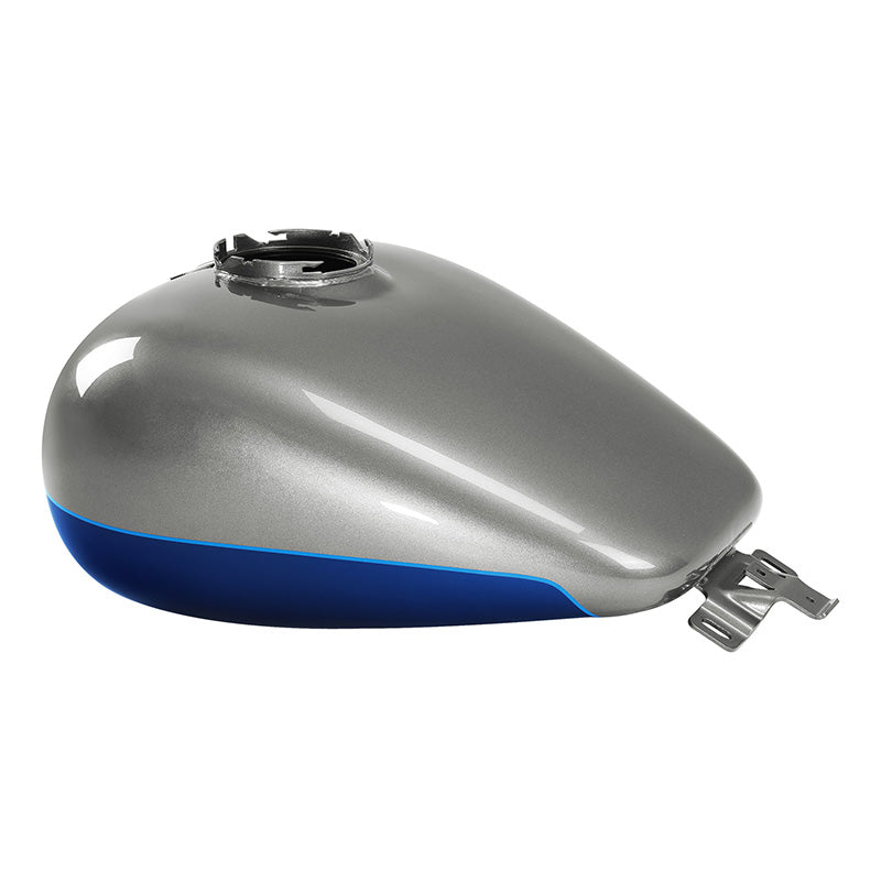 HR3 Superior Blue / Billet Silver Fuel Gas Tank For 2008-2023 Harley Touring Models