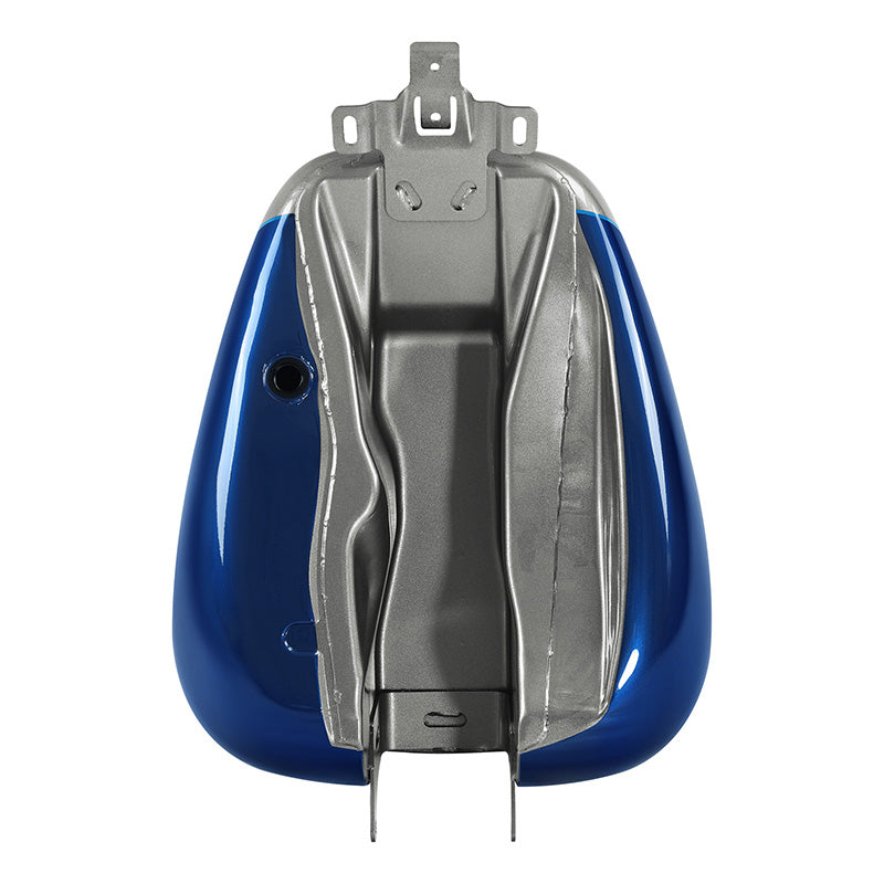 HR3 Superior Blue / Billet Silver Fuel Gas Tank For 2008-2023 Harley Touring Models