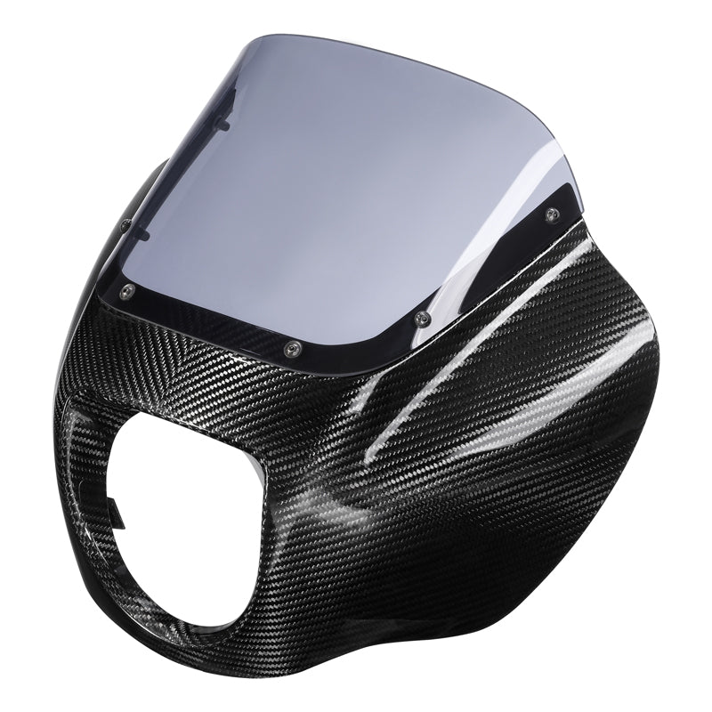 HR3 Carbon Fiber Vivid Black Headlight Fairing & Windshield Fit For Harley Softail FXBB FXLR 2018-later
