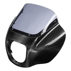 HR3 Carbon Fiber Vivid Black Headlight Fairing & Windshield Fit For Harley Softail FXBB FXLR 2018-later