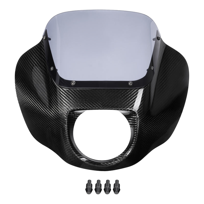 HR3 Carbon Fiber Vivid Black Headlight Fairing & Windshield Fit For Harley Softail FXBB FXLR 2018-later