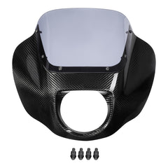 HR3 Carbon Fiber Vivid Black Headlight Fairing & Windshield Fit For Harley Softail FXBB FXLR 2018-later