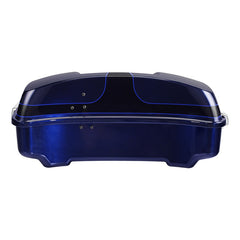 HR3 Zephyr Blue / Black Sunglo 10.7" Chopped Style Touring Trunk Luggage For 14-24 Harley Touring