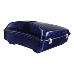 HR3 Zephyr Blue / Black Sunglo 10.7" Chopped Style Touring Trunk Luggage For 14-24 Harley Touring