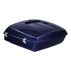 HR3 Zephyr Blue / Black Sunglo 10.7" Chopped Style Touring Trunk Luggage For 14-24 Harley Touring