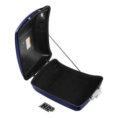 HR3 Zephyr Blue / Black Sunglo 10.7" Chopped Style Touring Trunk Luggage For 14-24 Harley Touring